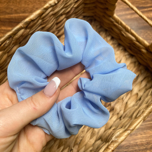 Blue Skies Chiffon Hair Scrunchie