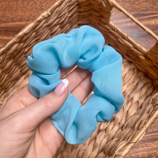 Aqua Waves Chiffon Hair Scrunchie